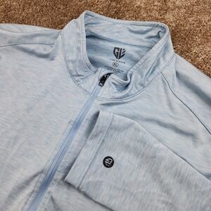 Graham Luxe 1/4 Zip Pullover Mens XL Performance Golf Heather Blue